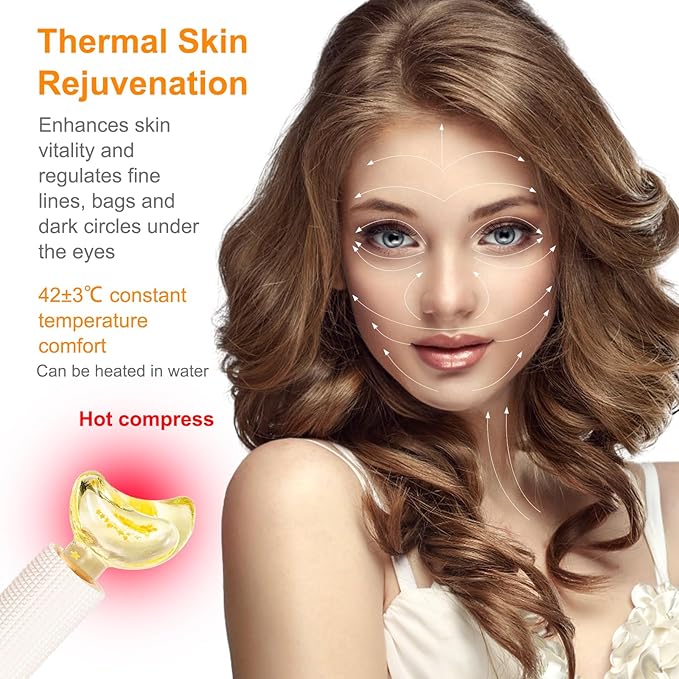 Fairsailrain Ice Globes for Facials, Cooling Face Massage Roller with Crescent Glitter Design, Professional Beauty Tool for Salons Home Face Neck Under Eye Care
