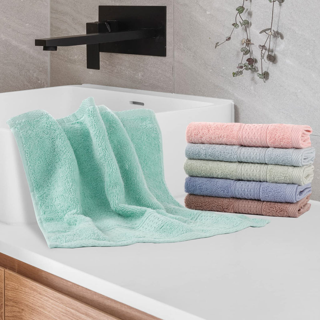 Chiicol Washcloths for Body and Face - Absorbent Bath Towels Bulk Set, 100% Cotton Hotel Towels for Bathroom. Durable,Soft Wash Rag (Multicolor, Pack of 12)