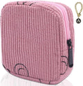 Sanitary Napkin Storage Bag, Corduroy Period Bag for Women, Cute Portable Period Pouch with Zipper, Sanitary Pads Bag Tampons Holder for Purse, First Period
