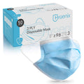 Hygenix FDA Cleared ASTM Level 3 Procedure Face Masks, Made in USA, ≥98% Filtration, Fluid Resistant, 3-Ply Ear Loop, 50 Pack
