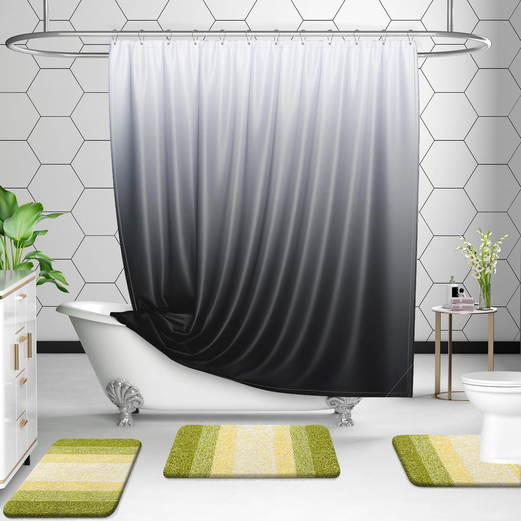 OLANLY Micorfiber Bathroom Rug Set 2 Piece, 30"x20"+U-Shaped 24"x20"