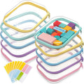 Sanwuta 10 Pcs Hard Zipper Case Clear Hard Pouches Plastic Zipper Pencil Portable Box Toy Storage Bins Plastic Container for Travel Toiletry Office Cosmetic Block Puzzle Organizer (S/m,Macaron Color)