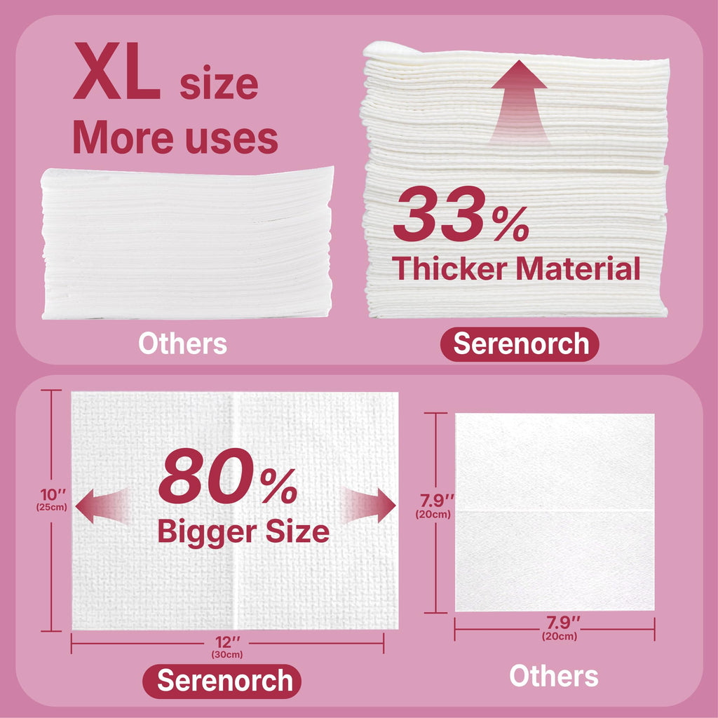 Serenorch Mother's Day Box Disposable Face Towels XL, 50 Count