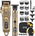 GTSPROProfessional Hair Clippers & Beard Trimmer Set for Men – Cordless Barber Clippers with LCD Display, Precision Trimmer & Travel Case – Gifts for Men Husband Father
