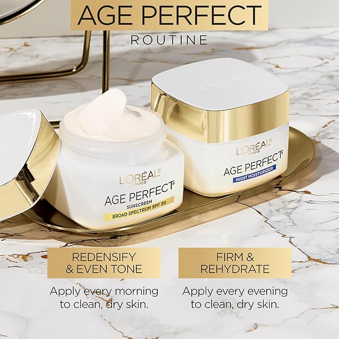 L'Oreal Paris Age Perfect Collagen Expert Anti-Aging, Anti-Wrinkle Night Moisturizer 2.5 oz