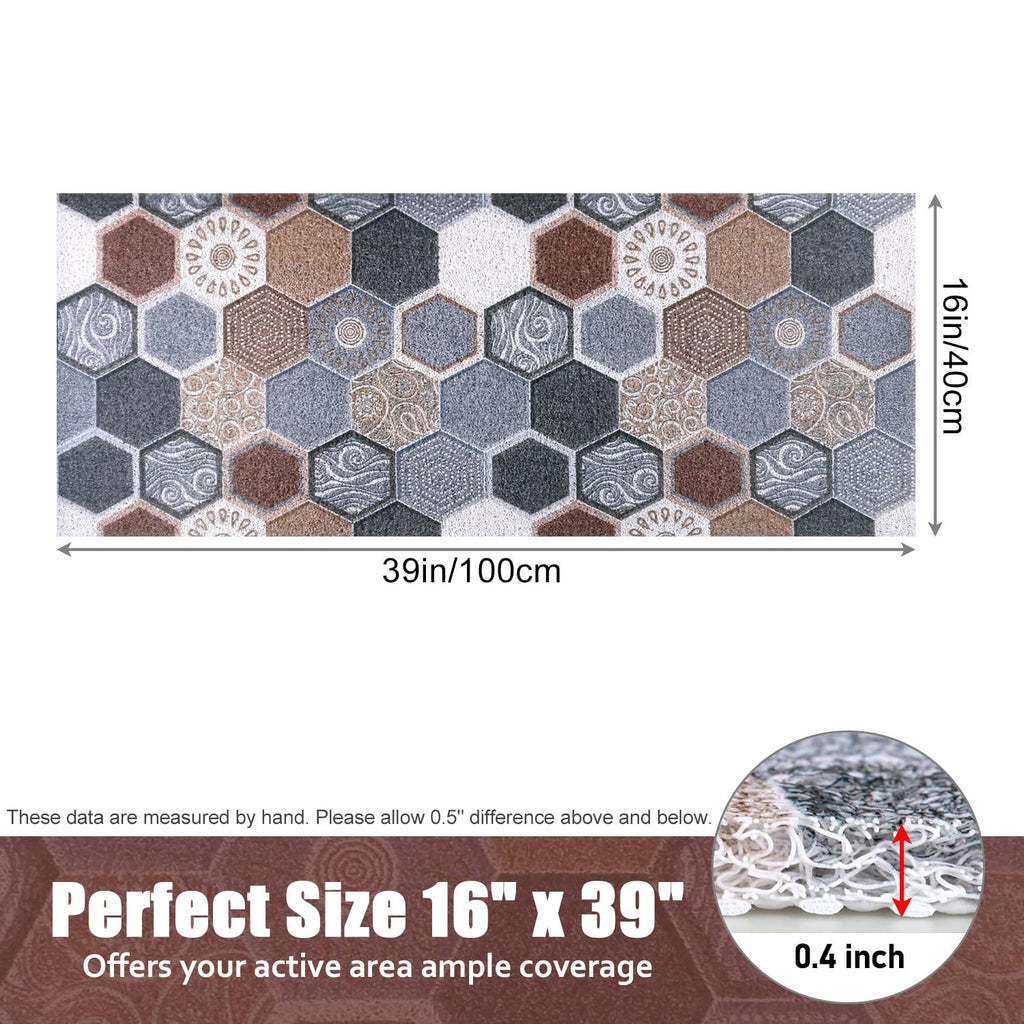 Bathtub Mat Shower Mat Non-Slip, 16x 39 Inch, Soft Comfort Bath Mat with Drainage Holes, PVC Loofah Massage Bathmat for Shower, Tub, Bathroom, Wet Areas, Quick Drying