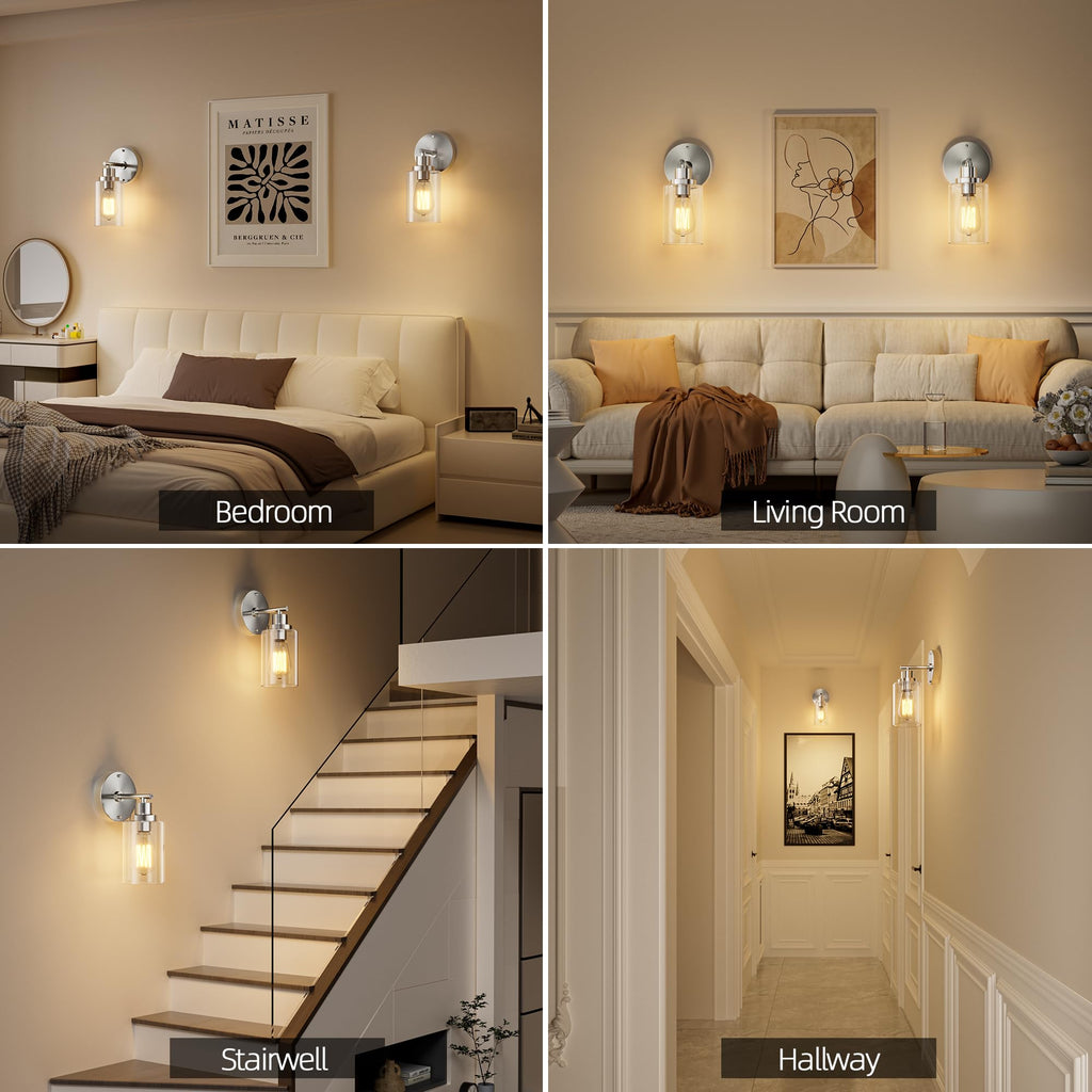 GORDNWE Bathroom Wall Sconce Set of 2, Brushed Nickel Vanity Light Fixtures