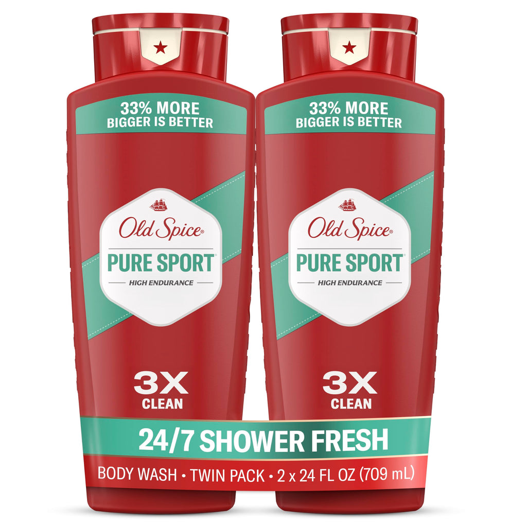 Old Spice Body Wash for Men, Lasting Pure Sport Scent, 24 fl oz Pack of 2