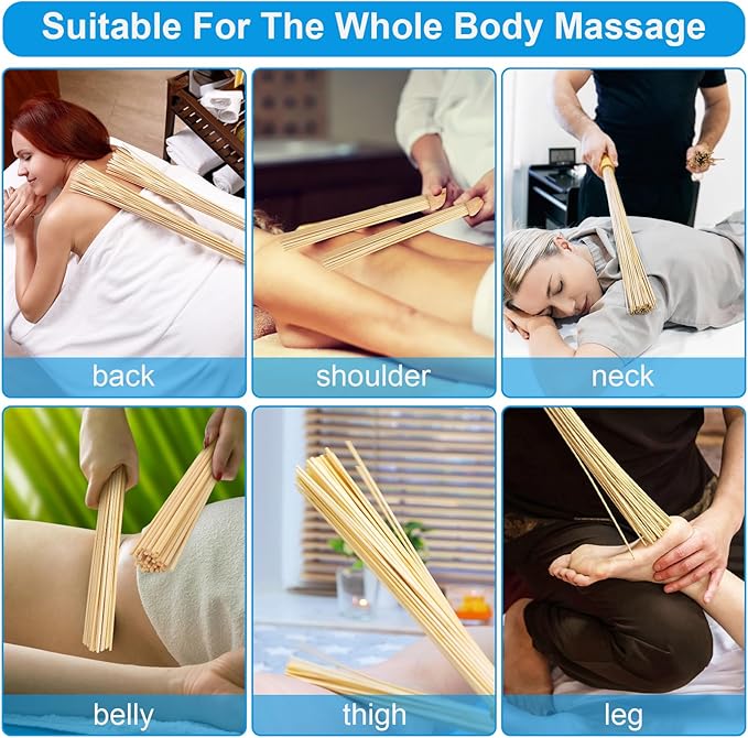 WYJTPONE Bamboo Massage Stick for Back,Massage Roller Sticks,Bamboo Therapy Massage Body Tools for Relaxing Muscles (1)