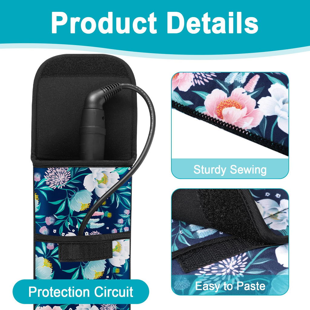 Shappy 2 Pcs Heat Resistant Curling Iron Flat Iron Travel Case,Flower