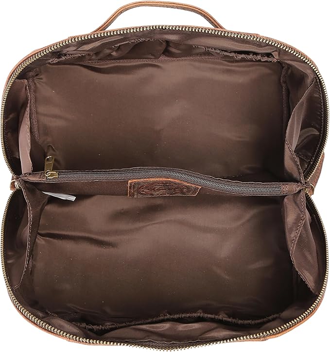 KomalC Luxury Leather Men’s Toiletry Travel Bag – Handmade Shaving Kit with Waterproof Interior, Spacious Storage & Carry Handle – leather travel Kit Bag for Men & Women