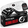 Rhys Man Derma Roller 0.25mm with Storage Case – Titanium Dermaroller for Beard, Face & Scalp Care, 540 Needles Skin Care Tool for Men & Women