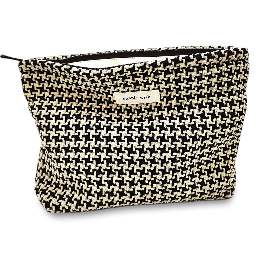 STARDW Parallel Checkered Makeup Bag Cute Cosmetic Bags for Women Girls, Travel Toiletry Bag Large Capacity Zipper Makeup Pouch, Purse Organizer Pouches(Checkered)