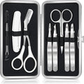 TsMADDTs Tweezers for Women Facial Hair, 8 in 1 Eyebrow Kit with Tweezers, Scissors, Razor, Brush with Travel Bag, Eyebrow Shaping Kit