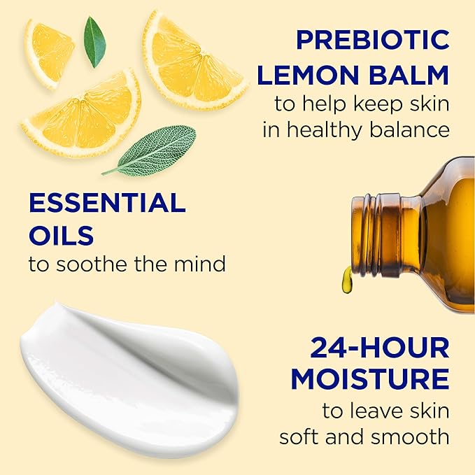 Dr Teal's Body Lotion, Lemon Prebiotic Lemon Balm & Essential Oils, 18 fl oz (Pack of 3)