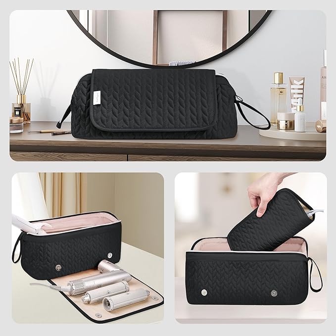 KarSyon Hair Tools Travel Bag with Hot Tool Mat 2 in 1 Organizer Bags