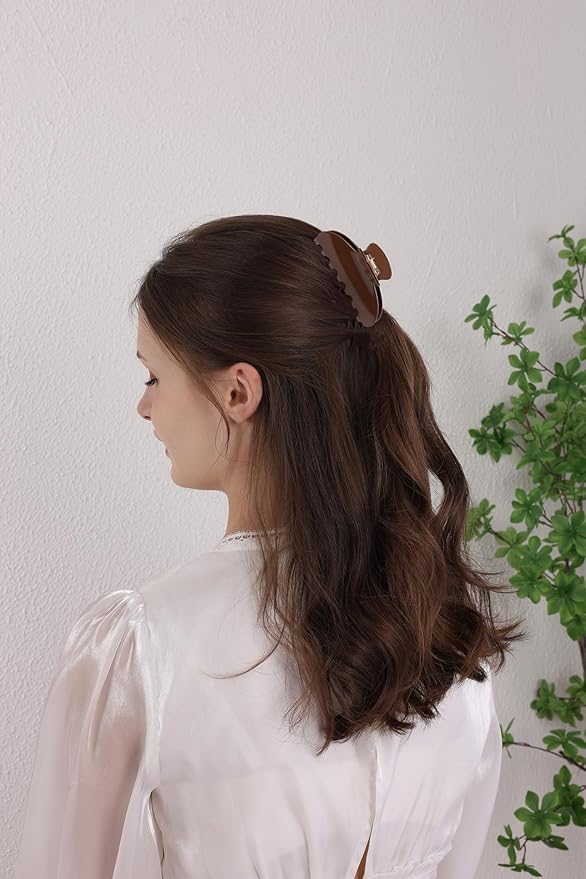 OideGuiing Durable Acetate Hair Clips - 4-Inch Coffee Claw Clips for Fine and Thick Hair (Coffee)
