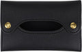 Pocket Tissue Holder, Tissue Holder for Purse, Pocket Paper Towel, Soft PU Leather Reusable Travel Pouch Paper Box Bag for Face Towels, Black