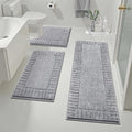 Pauwer Bathroom Rugs Sets 3 Piece, Microfiber Bath Mat Set, Light Grey