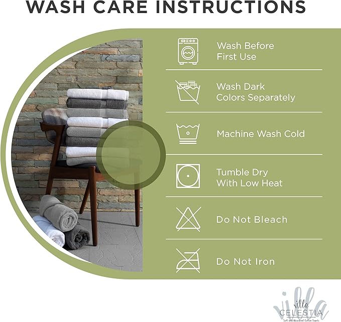 100% Cotton Wash Cloth for face & Body Set of 6, (12 x 12 inches) Sustainable, Soft, Highly Absorbent, Combed Cotton Wash Cloths Pack of 6 for Hotels, Spa, Bathroom, Dorm, Sage