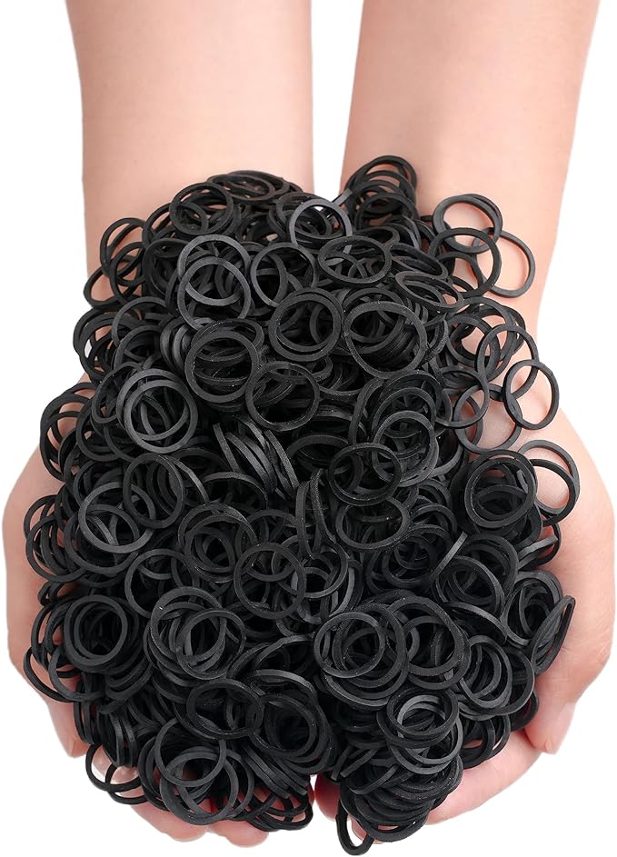 Rubber Bands mini 2000pcs rubber band black 0.5inch small Rubber Band Mini Soft Elastic Bands for Braids Diameter 13mm rubber bands for Office Supplies School