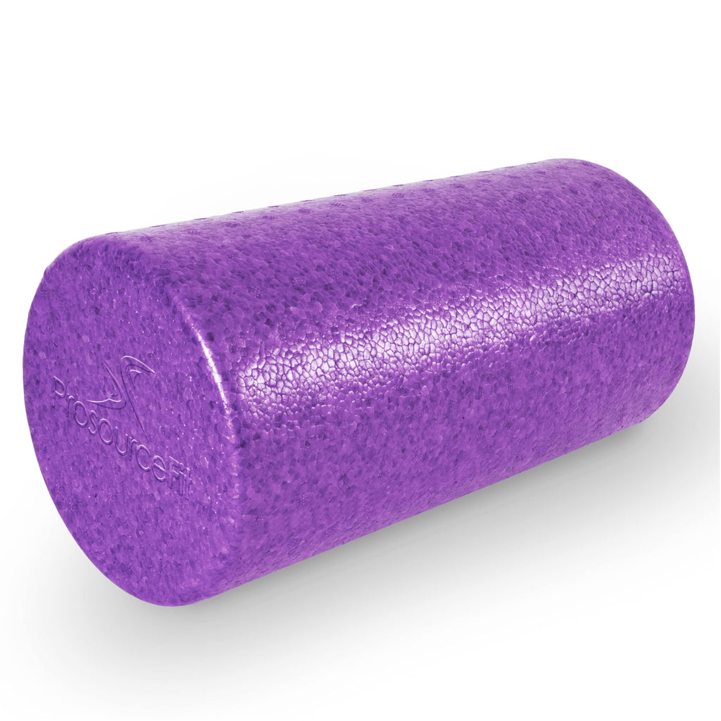 ProsourceFit High Density Foam Rollers 12 - inches long, Firm Full Body Athletic Massager for Back Stretching, Yoga, Pilates, Post Workout Trigger Point Release, Purple