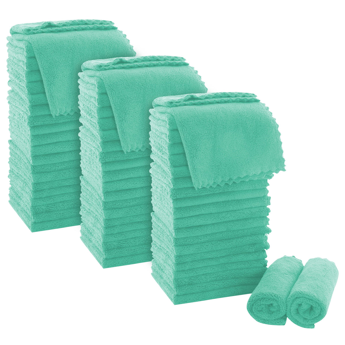 MOONQUEEN Ultra Soft Premium Washcloths Set - 12 x 12 inches - 24 Pack - Quick Drying - Highly Absorbent Coral Velvet Bathroom Wash Clothes - Use as Bath, Spa, Facial, Fingertip Towel (Grey)