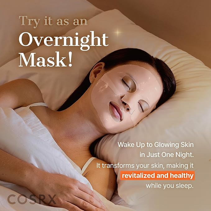 COSRX 5 PDRN Hyaluronic Acid Vital Hydrating Hydrogel Mask, Overnight Hydrogel Face Mask for Glass Glow Skin & Firming with Salmon DNA, Centella PDRN, Travel Essential, Korean Skin Care (34g x 3ea)