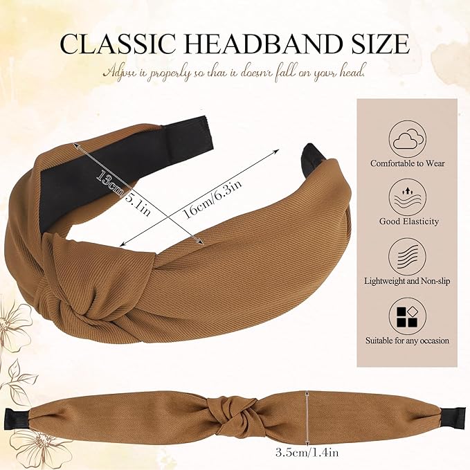 obeoby 8Pcs Fashion Leopard Headbands, Mothers Day Gift for Grandmother Knotted Headbands for Women Mom