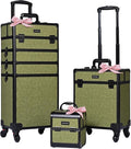 BYOOTIQUE 3-Piece Rolling Makeup Train Case on Wheels Travel Makeup Artist