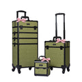 BYOOTIQUE 3-Piece Rolling Makeup Train Case on Wheels Travel Makeup Artist