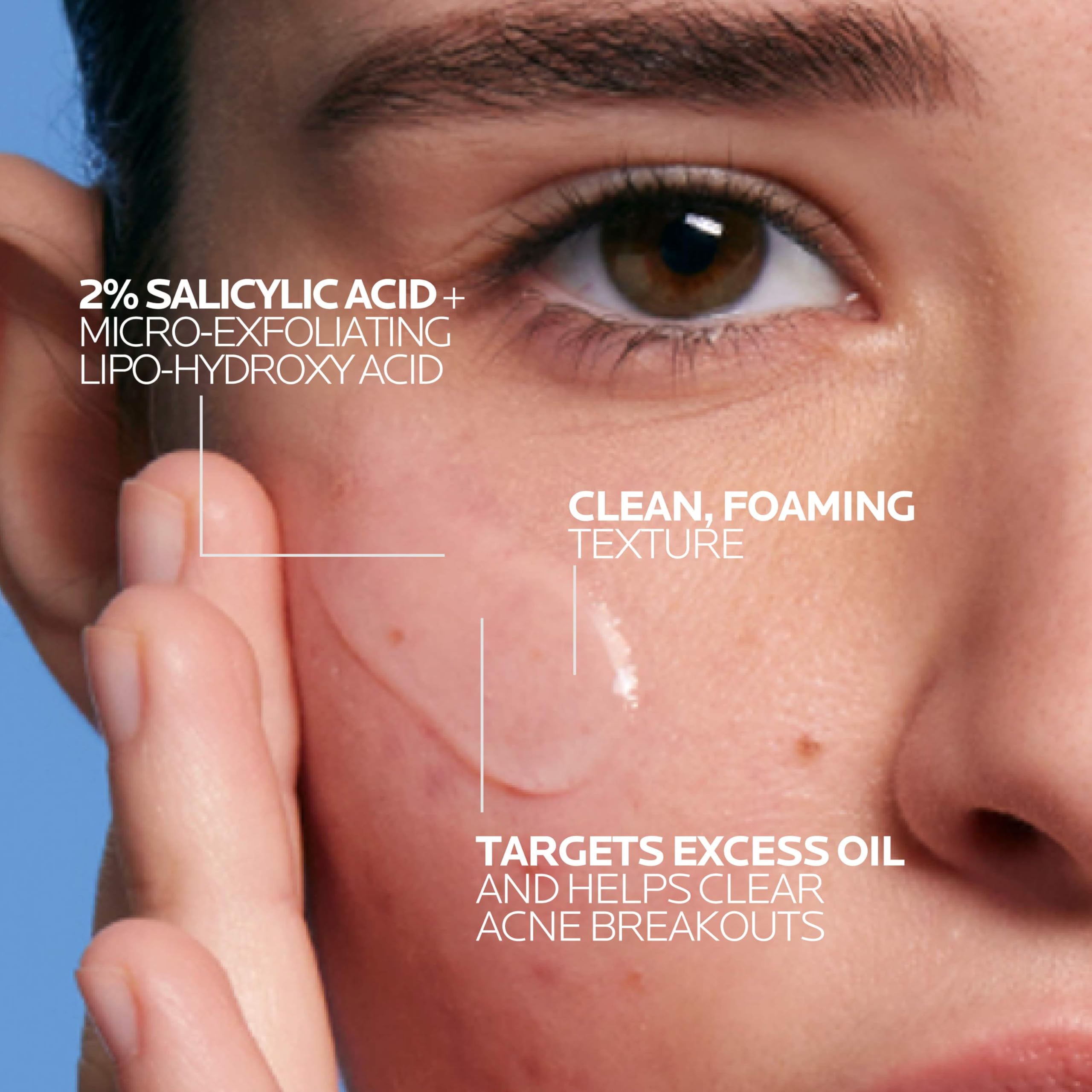La Roche-Posay Effaclar Medicated Acne Face Wash with Salicylic Acid, 1.7oz
