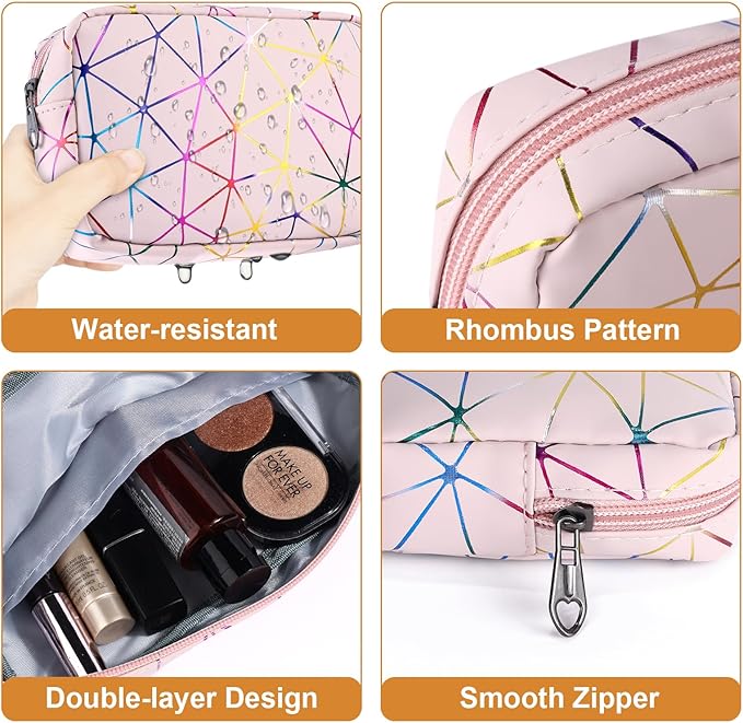 Period Bag for Girls Womens, Leather Sanitary Napkin Storage Bag, Portable Menstrual Pad Bag Period Pads Pouch, Small Make Up Bags(Colorful Pink)