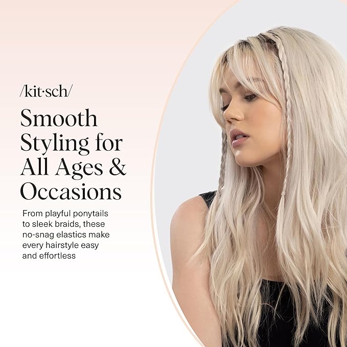 Kitsch Hair Ties No Damage for Kids, Teens and Women - Rubber Bands for Hair Styling | No Snag Hair Elastics | Daily Hair Accessories - 500pcs (Clear)