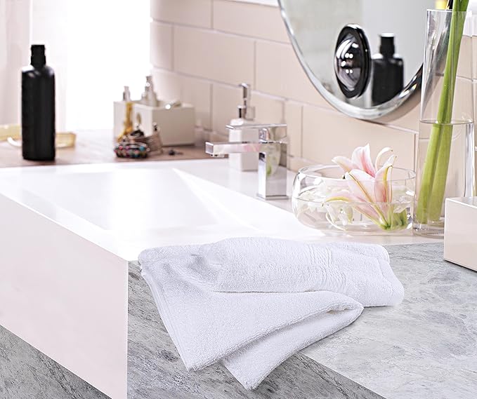 Utopia Towels 6 Pack Premium Hand Towels Set, 16 by 28 inches, 100% Ring Spun Cotton, Ultra Soft and Highly Absorbent 600GSM Towels for Bathroom, Gym, Shower, Hotel, and Spa, White