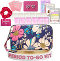First Period Pal Pack to-Go Kit | 24 pcs | First Period Kit for Tweens | Teen Period Kit| Discrete Period Bag, Pads, Panty Liners, Period Kits for Tweens 10-12 (Flowers)