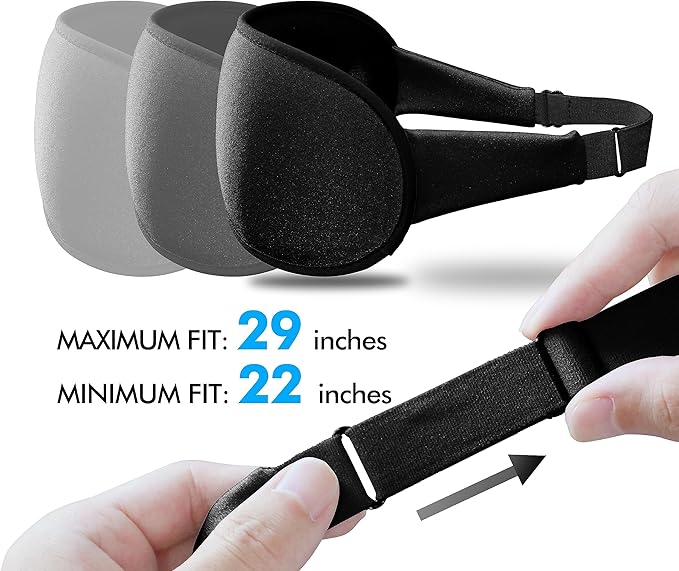 Sleep Eye Mask for Men Women, Lash Extensions 3D Sleeping Mask, Travel Blackout Night Blindfold Eye Shade Cover with Adjustable Strap (Ebony)