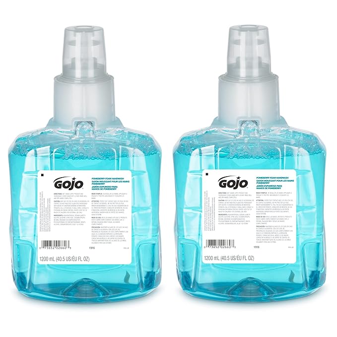 GOJO LTX-12 Foam Soap Refill, Pomegranate Scent, 2ct x 1200 mL - 1916-02