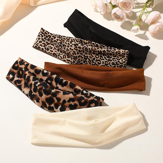 5PCS Animal Print Pattern Headband, Fashion Hair Accessories, Hair Band for Women, Stylish Hair Accessory
