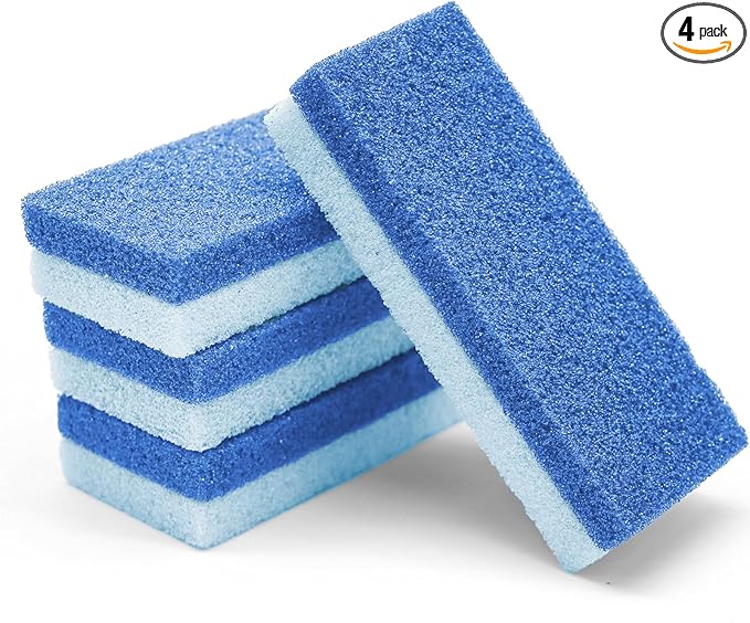 Foot Pumice Stone 4 Pack Pedicure Stone for Feet Pumice Sponge for Feet Callus Remover and Scrubber Double Sided Pedicure Foot Pumice Stone for Feet and Heels Callus and Dead Skins (Blue)