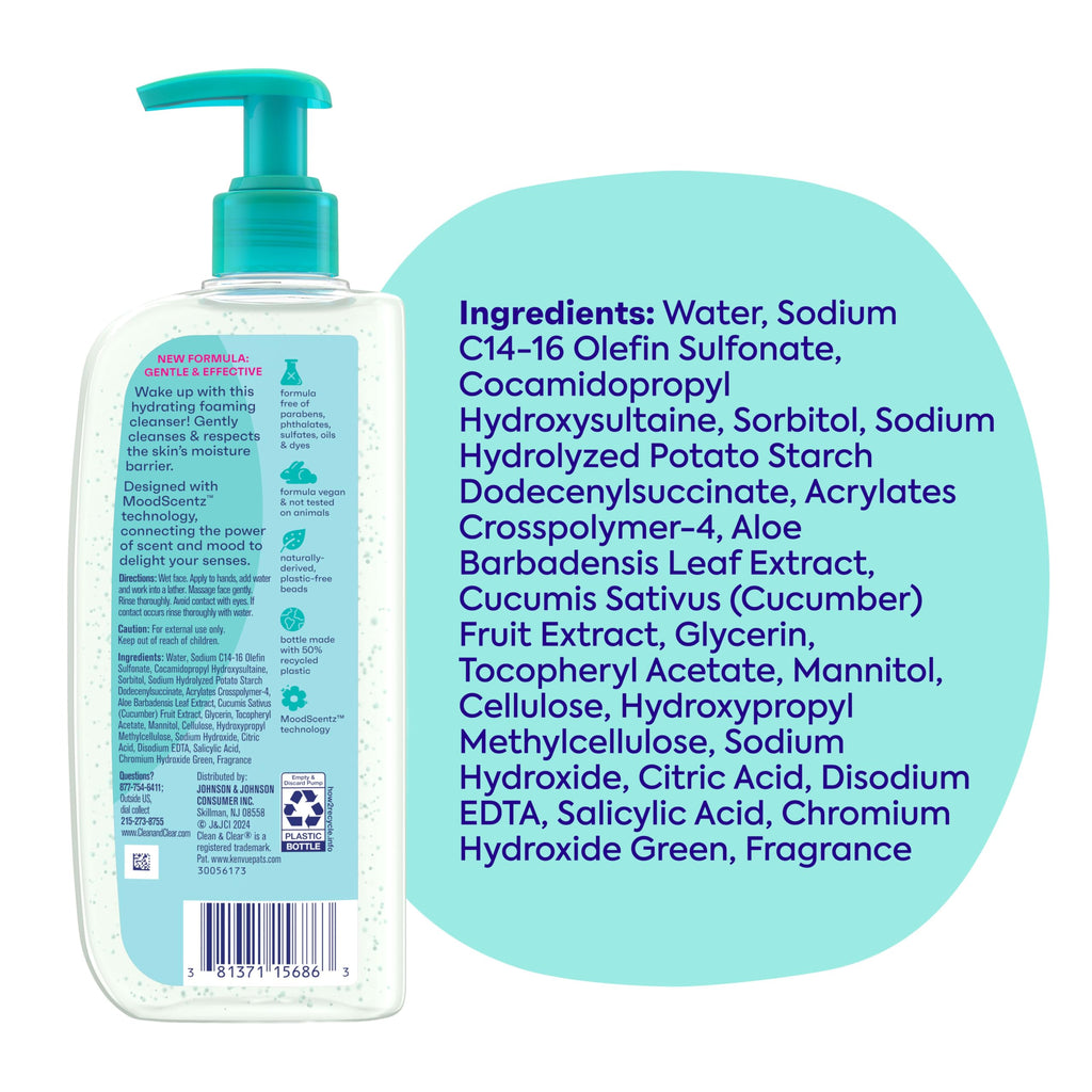 Clean & Clear Morning Burst Hydrating Facial Cleanser with BHA, 8 fl oz