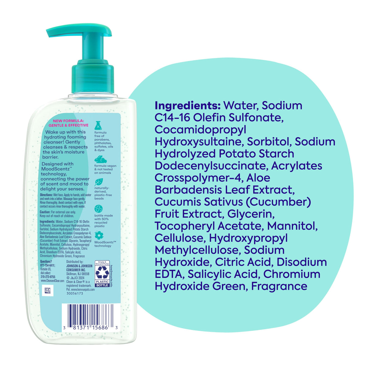 Clean & Clear Morning Burst Hydrating Facial Cleanser with BHA, 8 fl oz