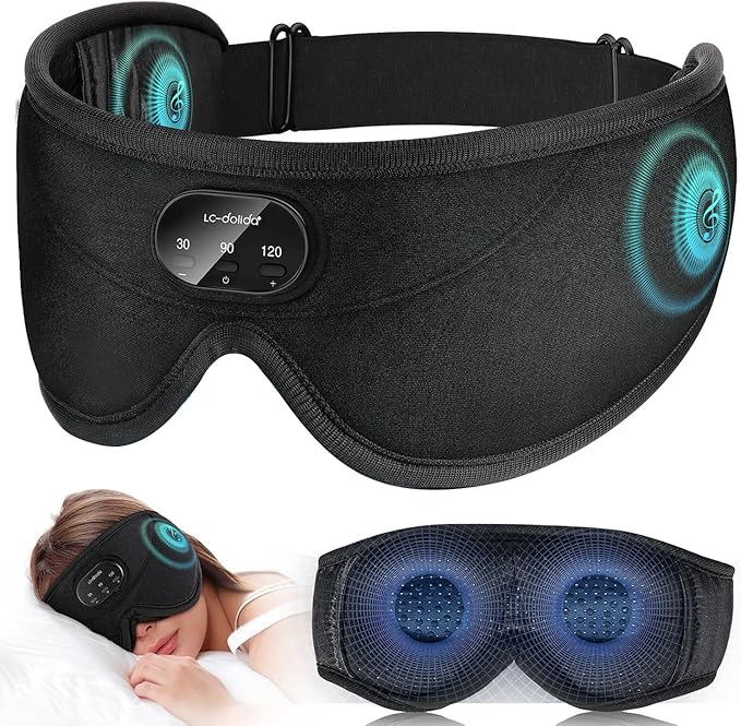 Sleep Mask with Bluetooth Headphones for Side Sleepers, Cool Gifts for Men Women
