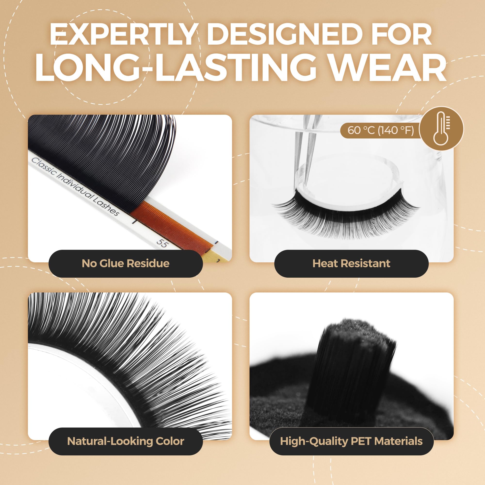 LASHVIEW Eyelash Extensions,Individual Lashes, Lashes,0.15 D Curl Thickness 11mm,Premium Single&Classic Lases,Natural Semi Permanent Eyelashes,Soft Application-friendly