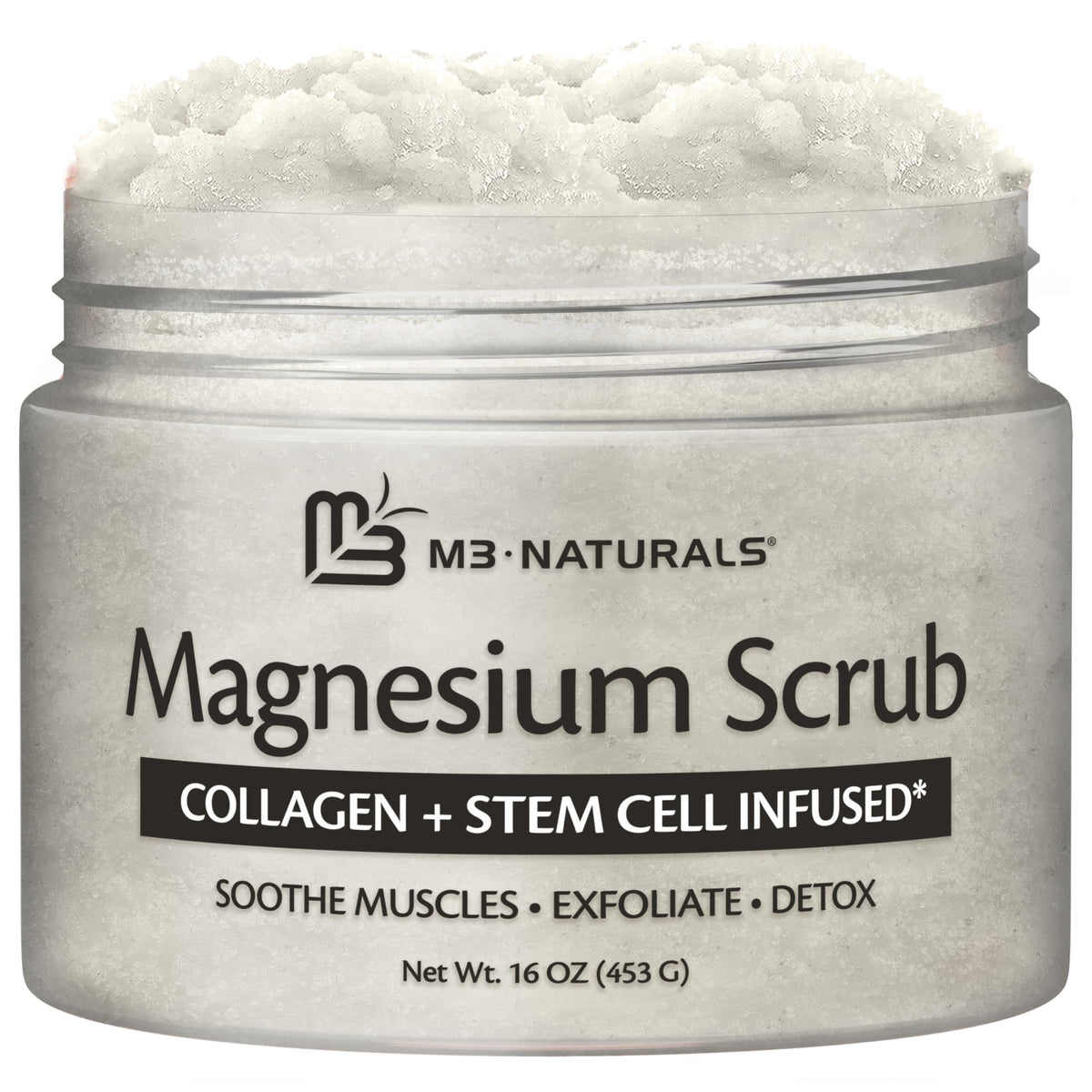 Exfoliating Magnesium Body Scrub for Sore Muscles & Relaxation, 16 oz by M3