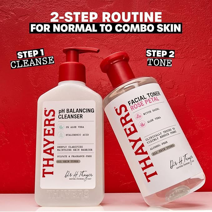 THAYERS Alcohol-Free Rose Petal Witch Hazel Facial Toner for Glowing Skin, Soothing, Hydrating, Refreshing Toner for Normal and Combination Skin, 3oz