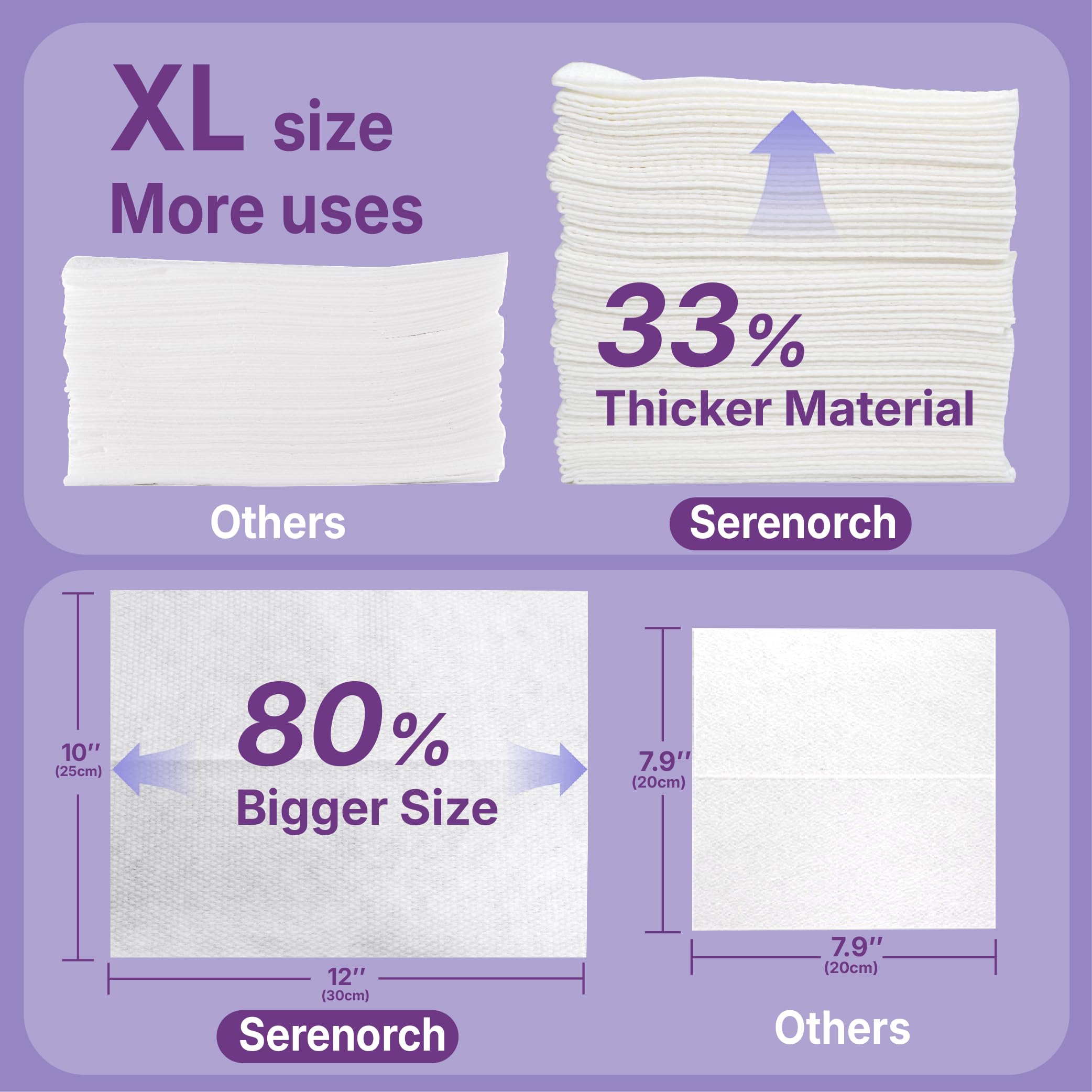 Serenorch Pearl Texture Disposable Face Towels XL, 150 Count