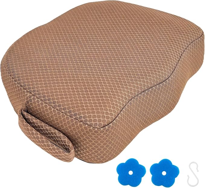AEROiVi Hot Tub Booster Seat for Adults 5in Thick Weighted Quick Sink Brown