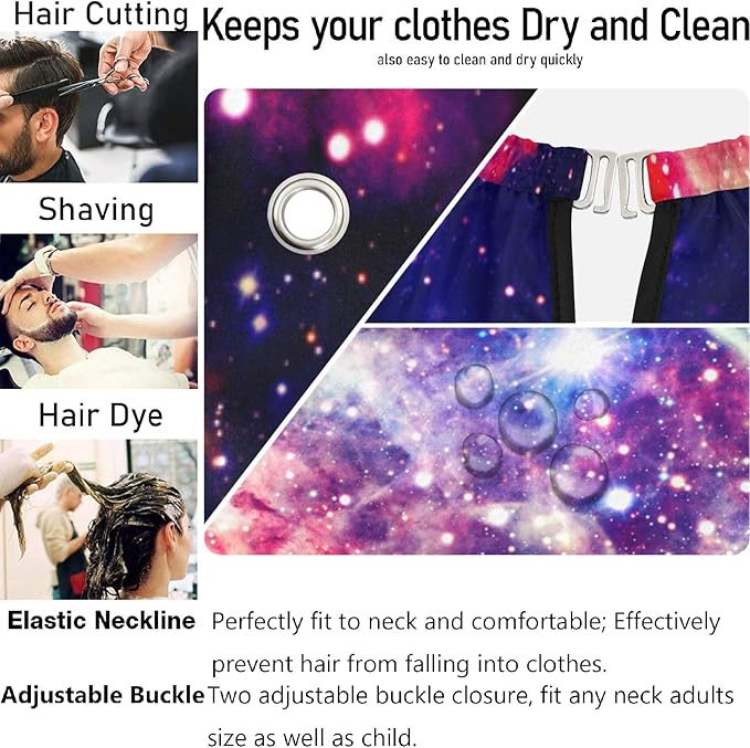 visesunny Barber Cape Amazing Nebula Deep Space Polyester Hair Cutting Salon Cape Apron Anti-Static Haircut Shaving Cloth Beard Shaving Bib Hairdressing Cape