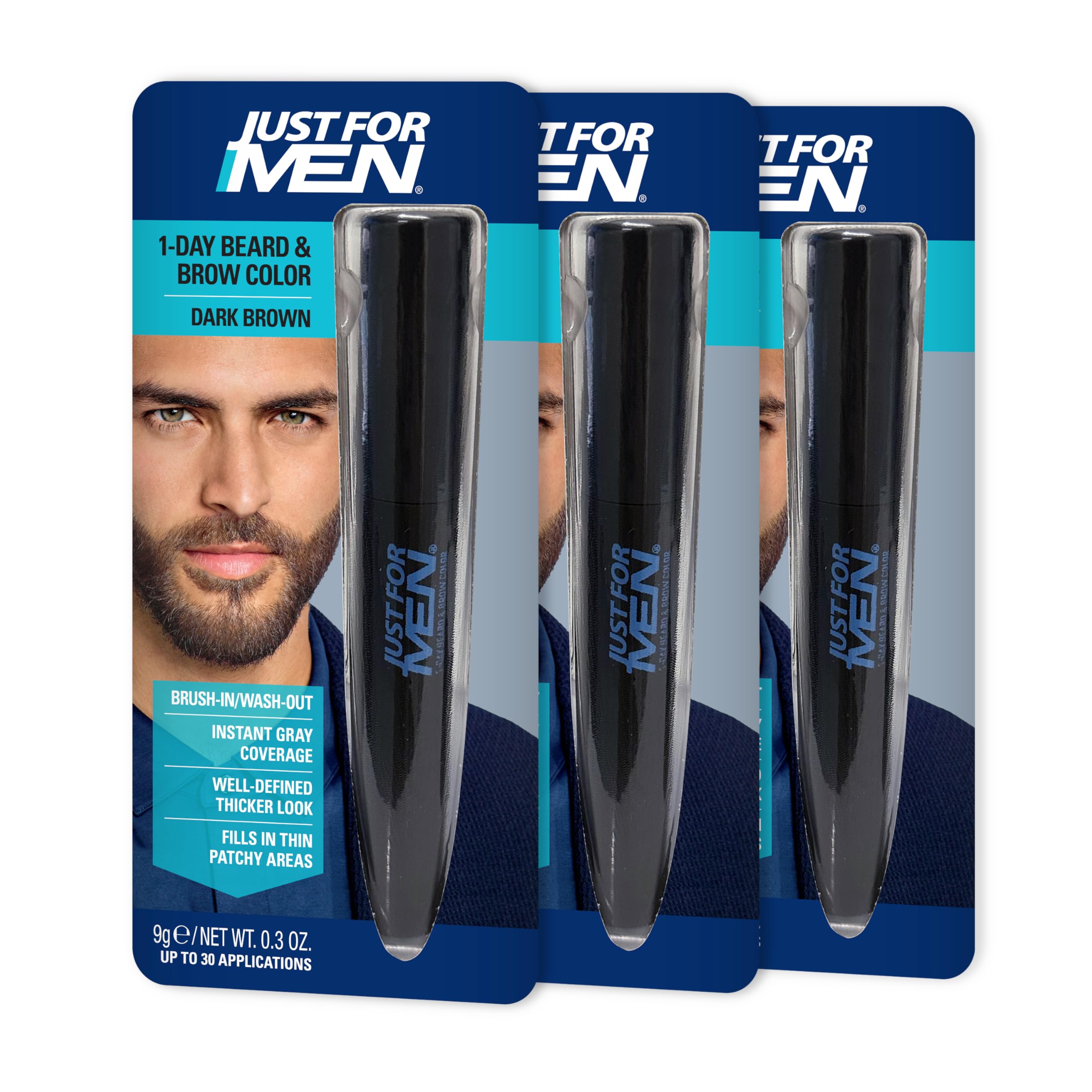 JUST FOR MEN 1-Day Beard & Brow Color, Temporary Color, Dark Brown
